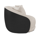 Poltrona Giratória 122cm Mercy Courino Preto | Linho Off Whit